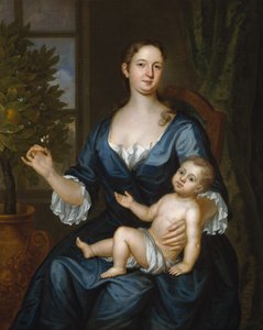 Mevrouw Francis Brinley en haar zoon Francis door John Smibert