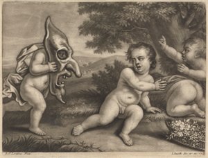 Kinderen spelen met een masker