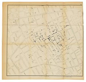 Een kaart uit "Over de wijze van communicatie van cholera", 1855