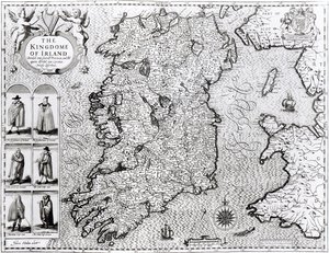 Het Koninkrijk Ierland, gegraveerd door Jodocus Hondius (1563-1612), 