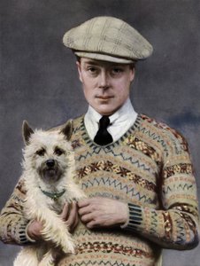 Portret van koning Edward VIII, met een favoriete hond