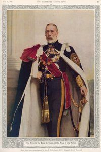 Koning George V (1865-1936) Soeverein van de Orde van de Kousenband, uit 