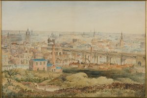 Newcastle upon Tyne vanaf Windmill Hills, Gateshead, 1887
