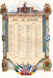 John Swain & Son Ltd. Erelijst, 1917