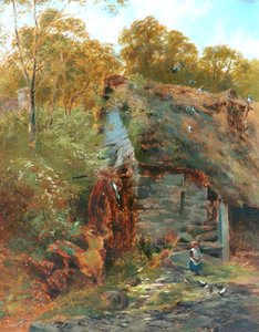 Chagford Mill, Devon door John Syer