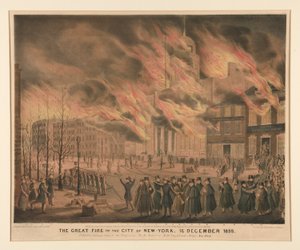 De grote brand van de stad New York, 16 december 1835 door John T. Bowen