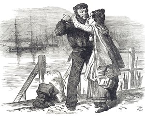 Een eerbetoon van een zeeman aan Samuel Plimsoll, een Engelse politicus en sociaal hervormer, voor het werk dat hij deed als parlementslid voor Derby bij het invoeren van wetgeving die de belading en zeewaardigheid van koopvaardijschepen reguleerde door John Tenniel