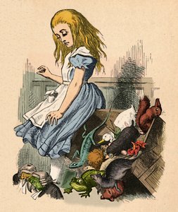 Alice en dieren. Chaos en het hof, 1889 door John Tenniel