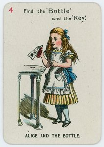 Alice en de fles door John Tenniel