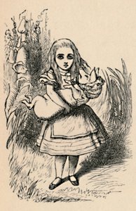 Alice houdt een varken in haar armen door John Tenniel