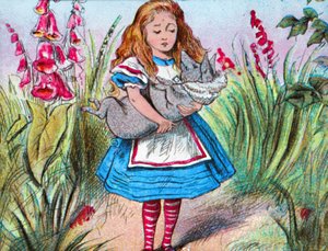 Alice met een varken in haar armen, ca. 1910 door John Tenniel