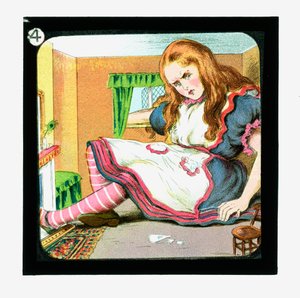 Alice in Wonderland, gekleurde lantaarnplaten door John Tenniel