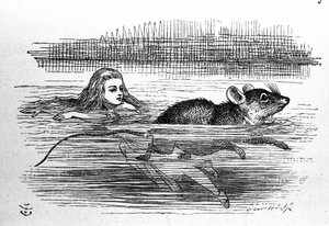 Alice in Wonderland door Lewis Carroll (E. Dodgson). Illustratie van de eerste editie door Tenniel