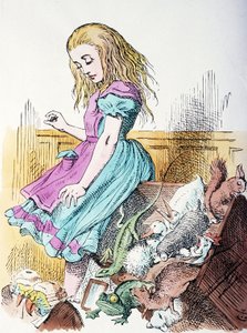 Alice omringd door dieren door John Tenniel