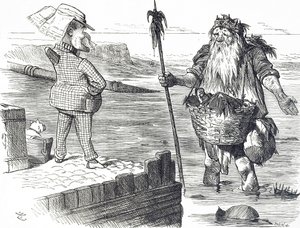 Cartoon over de vervuiling van de Theems in Londen