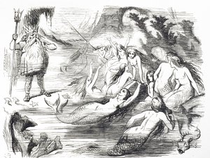 Cartoon over de tweede poging om de Atlantische telegraafkabel te leggen