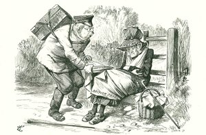Duitsland steelt de positie van Groot-Brittannië als wereldleider in handel en productie. Cartoon door John Tenniel uit Punch, 5 september 1896. door John Tenniel
