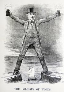 Politieke satire met William Ewart Gladstone en Benjamin Disraeli door John Tenniel