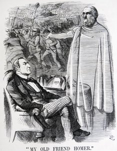 Politieke satire met William Ewart Gladstone en zijn 