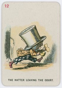 De hoedenmaker verlaat de rechtbank door John Tenniel