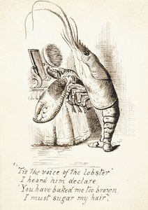 De Kreeft, met een haarborstel in zijn Klauw voor een Kaptafel, met 4 Regels Vers, c.1865