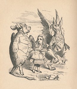 De Mock Turtle, Alice en de Gryphon door John Tenniel