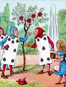 De Kaartspelers die de Rozenstruiken Schilderen, ca. 1910 door John Tenniel