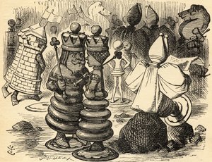 De Rode Koning en Koningin. Illustratie door Sir John Tenniel