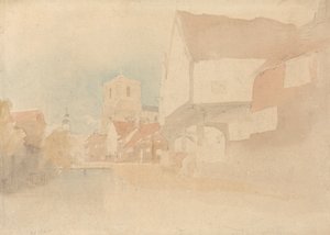Een Uitzicht op Waltham Abbey, Herts, Essex door John Thirtle