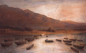 Britse troepen landen bij Ras Al Khaimah 1809 door J. Thirtle door John Thirtle