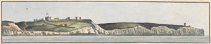 Kasteel van Dover, Noordoost, 1/2 Noord (een van vijf tekeningen op één montage) door John Thomas Serres