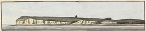 De Noord Foreland (een van drie tekeningen op één montage) door John Thomas Serres