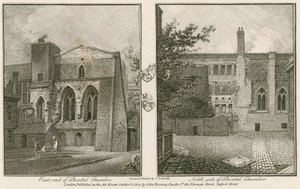 Oostkant (links) en noordzijde (rechts) van de Beschilderde Kamer, Westminster Palace door John Thomas Smith