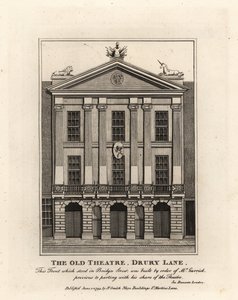 Voorzijde van het oude theater, Drury Lane
