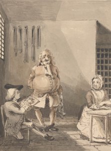 Hogarth Tekent Sarah Malcolm door John Thomas Smith