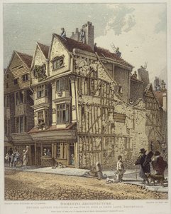 Huizen die onlangs stonden aan de noordkant van Long Land, Smithfield, 1813 door John Thomas Smith