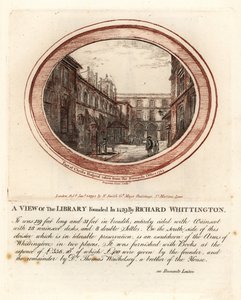 Bibliotheek opgericht in 1429 door Richard Whittington, bij Christs Hospital, Londen door John Thomas Smith