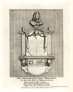 Monument van Sir Edward Wynter, overleden 1685, aan de zuidmuur van de St Mary