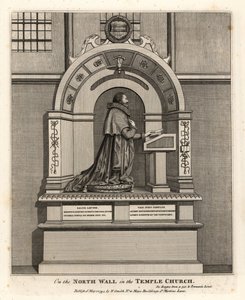 Monument voor advocaat Richard Martin, griffier van Londen (1570-1618), in de Temple Church door John Thomas Smith