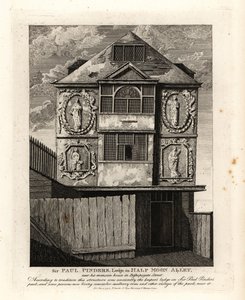 Sir Paul Pinders Lodge in Half Moon Alley door John Thomas Smith