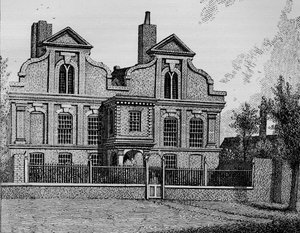 Het oude landhuis, Hackney, 1800