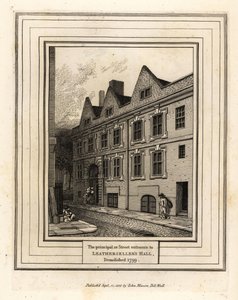 De hoofd- of straatingang naar Leathersellers Hall, gesloopt in 1799