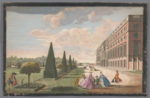 Gezicht op Hampton Court Palace te Londen gezien vanaf de oostzijde