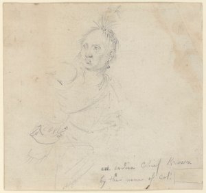 Kapitein Joseph Lewis van Louis, van de Oneida Indianen, studie voor