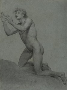 Schets van een mannelijk naakt - levensstudie door John Trumbull