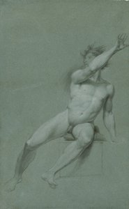 Schets van een mannelijk naakt - levensstudie door John Trumbull