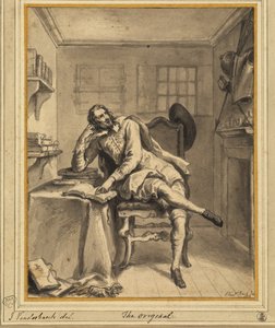 Don Quichot in zijn studeerkamer door John Vanderbanck
