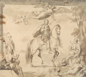 Voorbereidende Studie voor de Decoratie "Ruiterportret van George I"
