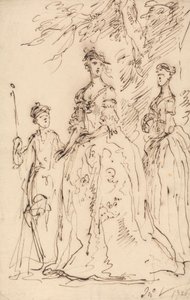 Drie dames door John Vanderbank