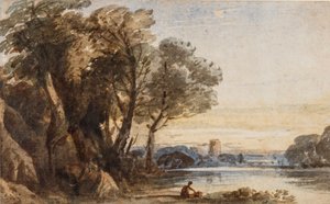 Capriccio Landschap, c.1830 door John Varley